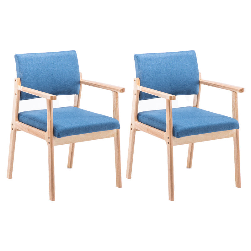 Modern Balcony Open Back Arm Chair Matte Finish Upholstered Dining Chair Royal Blue Set of 2 Clearhalo ' kitchen&dining_furn' 'Dining Chairs' 'Dining Tables & Seating' 'dining_chair' 'Furniture' 'furniture_dining_chair' 'Kitchen & Dining Furniture' 'kitchen' 4600529