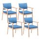 Modern Balcony Open Back Arm Chair Matte Finish Upholstered Dining Chair Royal Blue Set of 4 Clearhalo ' kitchen&dining_furn' 'Dining Chairs' 'Dining Tables & Seating' 'dining_chair' 'Furniture' 'furniture_dining_chair' 'Kitchen & Dining Furniture' 'kitchen' 4600530