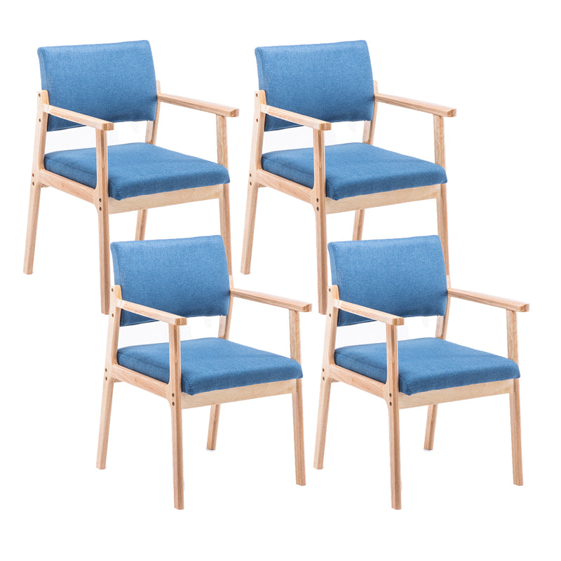 Modern Balcony Open Back Arm Chair Matte Finish Upholstered Dining Chair Royal Blue Set of 4 Clearhalo ' kitchen&dining_furn' 'Dining Chairs' 'Dining Tables & Seating' 'dining_chair' 'Furniture' 'furniture_dining_chair' 'Kitchen & Dining Furniture' 'kitchen' 4600530