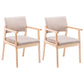 Modern Balcony Open Back Arm Chair Matte Finish Upholstered Dining Chair Khaki Set of 2 Clearhalo ' kitchen&dining_furn' 'Dining Chairs' 'Dining Tables & Seating' 'dining_chair' 'Furniture' 'furniture_dining_chair' 'Kitchen & Dining Furniture' 'kitchen' 4600532