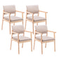 Modern Balcony Open Back Arm Chair Matte Finish Upholstered Dining Chair Khaki Set of 4 Clearhalo ' kitchen&dining_furn' 'Dining Chairs' 'Dining Tables & Seating' 'dining_chair' 'Furniture' 'furniture_dining_chair' 'Kitchen & Dining Furniture' 'kitchen' 4600533
