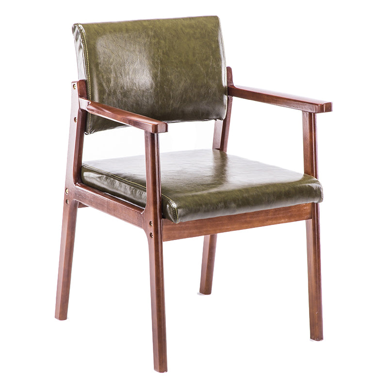 Modern Balcony Open Back Arm Chair Matte Finish Upholstered Dining Chair Dark Green 1 Piece Clearhalo ' kitchen&dining_furn' 'Dining Chairs' 'Dining Tables & Seating' 'dining_chair' 'Furniture' 'furniture_dining_chair' 'Kitchen & Dining Furniture' 'kitchen' 4600534