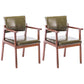 Modern Balcony Open Back Arm Chair Matte Finish Upholstered Dining Chair Dark Green Set of 2 Clearhalo ' kitchen&dining_furn' 'Dining Chairs' 'Dining Tables & Seating' 'dining_chair' 'Furniture' 'furniture_dining_chair' 'Kitchen & Dining Furniture' 'kitchen' 4600535