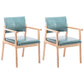 Modern Balcony Open Back Arm Chair Matte Finish Upholstered Dining Chair Sky Blue Set of 2 Clearhalo ' kitchen&dining_furn' 'Dining Chairs' 'Dining Tables & Seating' 'dining_chair' 'Furniture' 'furniture_dining_chair' 'Kitchen & Dining Furniture' 'kitchen' 4600538