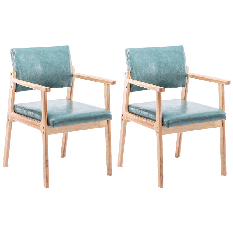 Modern Balcony Open Back Arm Chair Matte Finish Upholstered Dining Chair Sky Blue Set of 2 Clearhalo ' kitchen&dining_furn' 'Dining Chairs' 'Dining Tables & Seating' 'dining_chair' 'Furniture' 'furniture_dining_chair' 'Kitchen & Dining Furniture' 'kitchen' 4600538