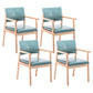 Modern Balcony Open Back Arm Chair Matte Finish Upholstered Dining Chair Sky Blue Set of 4 Clearhalo ' kitchen&dining_furn' 'Dining Chairs' 'Dining Tables & Seating' 'dining_chair' 'Furniture' 'furniture_dining_chair' 'Kitchen & Dining Furniture' 'kitchen' 4600539