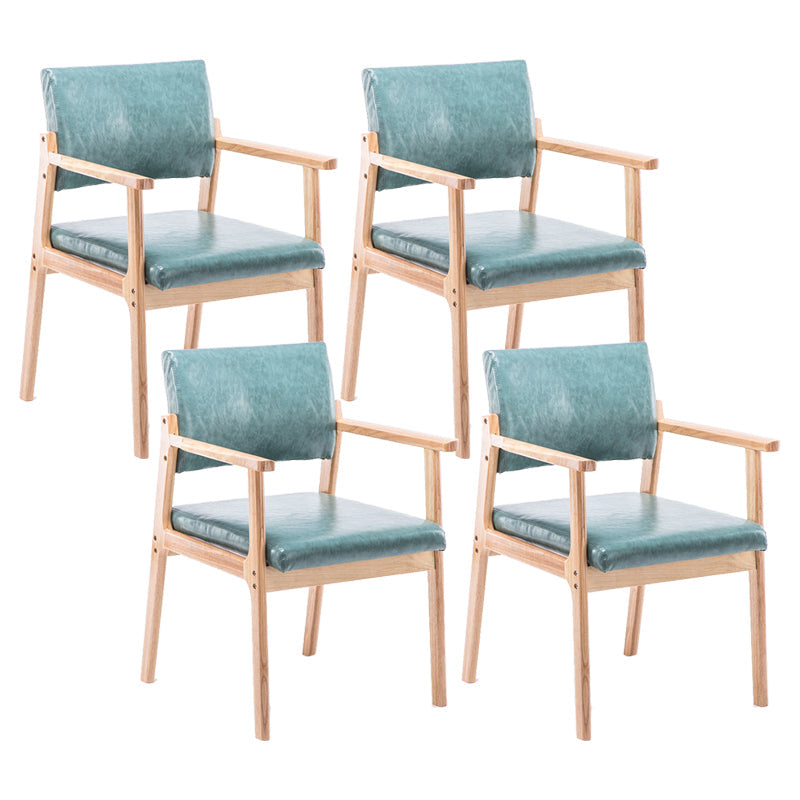 Modern Balcony Open Back Arm Chair Matte Finish Upholstered Dining Chair Sky Blue Set of 4 Clearhalo ' kitchen&dining_furn' 'Dining Chairs' 'Dining Tables & Seating' 'dining_chair' 'Furniture' 'furniture_dining_chair' 'Kitchen & Dining Furniture' 'kitchen' 4600539