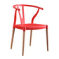 Modern Beech Wishbone Arm Chair Matte Finish Plastic Dining Chair Red 1 Piece Clearhalo ' kitchen&dining_furn' 'Dining Chairs' 'Dining Tables & Seating' 'dining_chair' 'Furniture' 'furniture_dining_chair' 'Kitchen & Dining Furniture' 'kitchen' 4600548