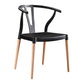 Modern Beech Wishbone Arm Chair Matte Finish Plastic Dining Chair Black 1 Piece Clearhalo ' kitchen&dining_furn' 'Dining Chairs' 'Dining Tables & Seating' 'dining_chair' 'Furniture' 'furniture_dining_chair' 'Kitchen & Dining Furniture' 'kitchen' 4600560