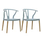 Modern Beech Wishbone Arm Chair Matte Finish Plastic Dining Chair Gray-Blue Set of 2 Clearhalo ' kitchen&dining_furn' 'Dining Chairs' 'Dining Tables & Seating' 'dining_chair' 'Furniture' 'furniture_dining_chair' 'Kitchen & Dining Furniture' 'kitchen' 4600564