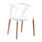 Modern Beech Wishbone Arm Chair Matte Finish Plastic Dining Chair White 1 Piece Clearhalo ' kitchen&dining_furn' 'Dining Chairs' 'Dining Tables & Seating' 'dining_chair' 'Furniture' 'furniture_dining_chair' 'Kitchen & Dining Furniture' 'kitchen' 4600566