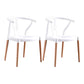 Modern Beech Wishbone Arm Chair Matte Finish Plastic Dining Chair White Set of 2 Clearhalo ' kitchen&dining_furn' 'Dining Chairs' 'Dining Tables & Seating' 'dining_chair' 'Furniture' 'furniture_dining_chair' 'Kitchen & Dining Furniture' 'kitchen' 4600567