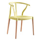 Modern Beech Wishbone Arm Chair Matte Finish Plastic Dining Chair Lemon Yellow 1 Piece Clearhalo ' kitchen&dining_furn' 'Dining Chairs' 'Dining Tables & Seating' 'dining_chair' 'Furniture' 'furniture_dining_chair' 'Kitchen & Dining Furniture' 'kitchen' 4600578
