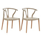 Modern Beech Wishbone Arm Chair Matte Finish Plastic Dining Chair Khaki Set of 2 Clearhalo ' kitchen&dining_furn' 'Dining Chairs' 'Dining Tables & Seating' 'dining_chair' 'Furniture' 'furniture_dining_chair' 'Kitchen & Dining Furniture' 'kitchen' 4600582