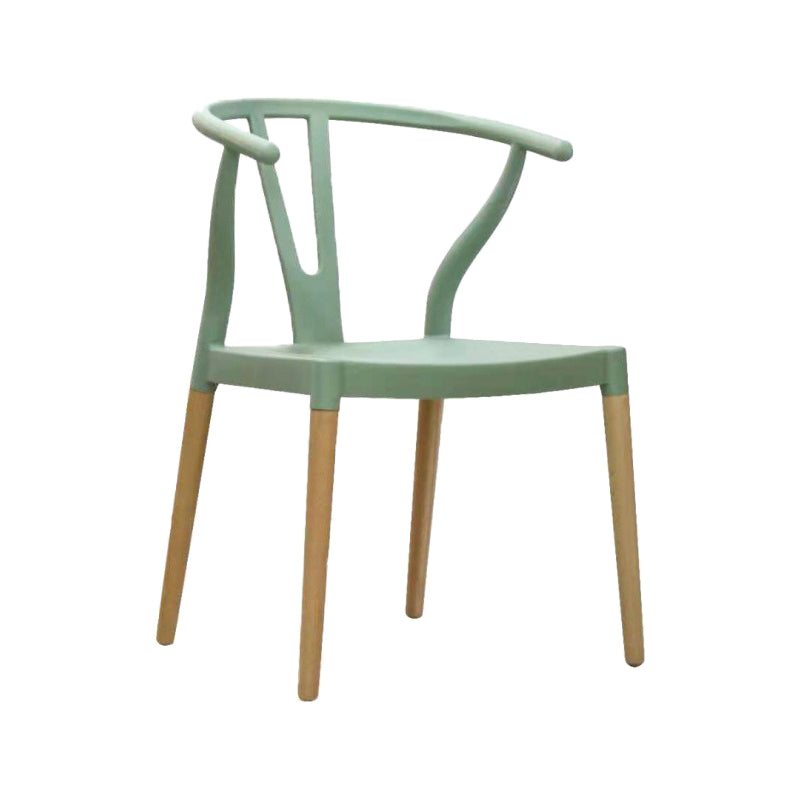 Modern Beech Wishbone Arm Chair Matte Finish Plastic Dining Chair Gray-Green 1 Piece Clearhalo ' kitchen&dining_furn' 'Dining Chairs' 'Dining Tables & Seating' 'dining_chair' 'Furniture' 'furniture_dining_chair' 'Kitchen & Dining Furniture' 'kitchen' 4600584