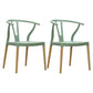 Modern Beech Wishbone Arm Chair Matte Finish Plastic Dining Chair Gray-Green Set of 2 Clearhalo ' kitchen&dining_furn' 'Dining Chairs' 'Dining Tables & Seating' 'dining_chair' 'Furniture' 'furniture_dining_chair' 'Kitchen & Dining Furniture' 'kitchen' 4600585