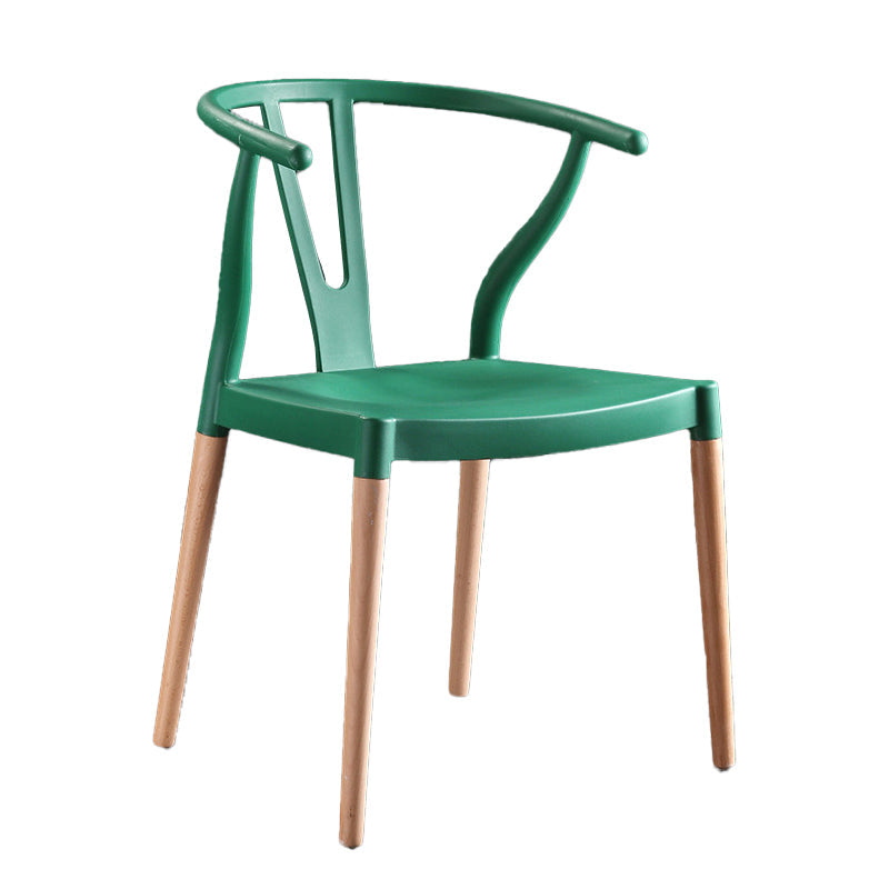Modern Beech Wishbone Arm Chair Matte Finish Plastic Dining Chair Green 1 Piece Clearhalo ' kitchen&dining_furn' 'Dining Chairs' 'Dining Tables & Seating' 'dining_chair' 'Furniture' 'furniture_dining_chair' 'Kitchen & Dining Furniture' 'kitchen' 4600587