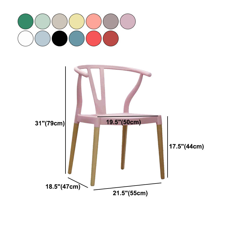 Modern Beech Wishbone Arm Chair Matte Finish Plastic Dining Chair Clearhalo ' kitchen&dining_furn' 'Dining Chairs' 'Dining Tables & Seating' 'dining_chair' 'Furniture' 'furniture_dining_chair' 'Kitchen & Dining Furniture' 'kitchen' 4600590
