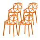 Modern Study Room Cross Back Side Chair Matte Finish Plastic Dining Chair Orange 4 Piece Set Clearhalo ' kitchen&dining_furn' 'Dining Chairs' 'Dining Tables & Seating' 'dining_chair' 'furn' 'furn_dining_chair' 'Furniture' 'furniture_dining_chair' 'Kitchen & Dining Furniture' 'kitchen' 4600597