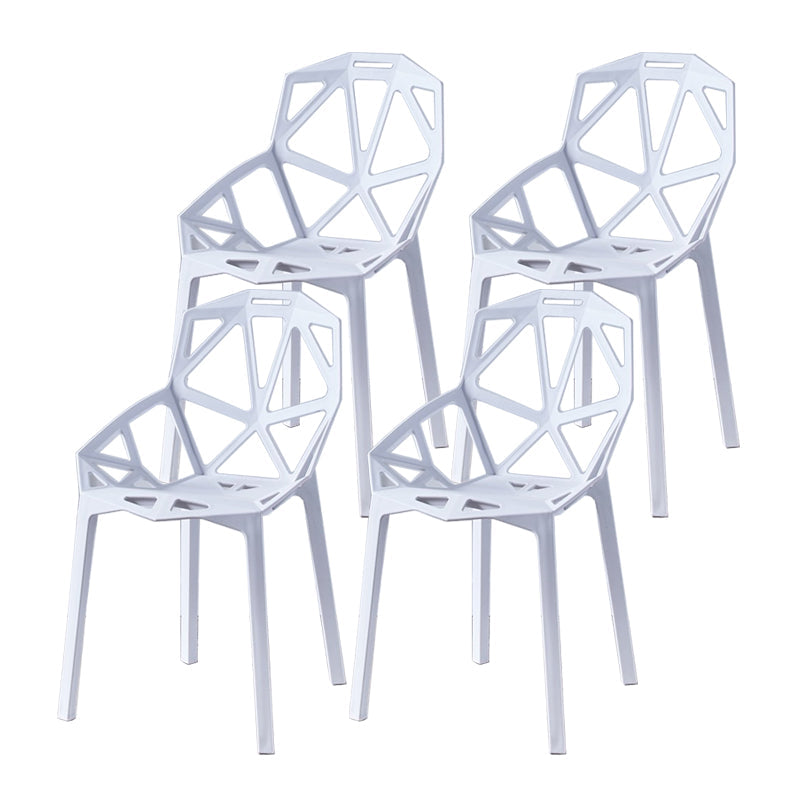 Modern Study Room Cross Back Side Chair Matte Finish Plastic Dining Chair White 4 Piece Set Clearhalo ' kitchen&dining_furn' 'Dining Chairs' 'Dining Tables & Seating' 'dining_chair' 'furn' 'furn_dining_chair' 'Furniture' 'furniture_dining_chair' 'Kitchen & Dining Furniture' 'kitchen' 4600603