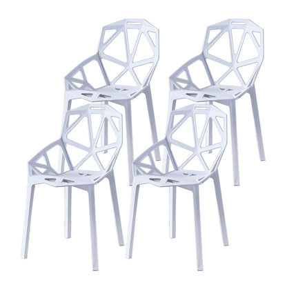 Modern Study Room Cross Back Side Chair Matte Finish Plastic Dining Chair White 4 Piece Set Clearhalo ' kitchen&dining_furn' 'Dining Chairs' 'Dining Tables & Seating' 'dining_chair' 'furn' 'furn_dining_chair' 'Furniture' 'furniture_dining_chair' 'Kitchen & Dining Furniture' 'kitchen' 4600603