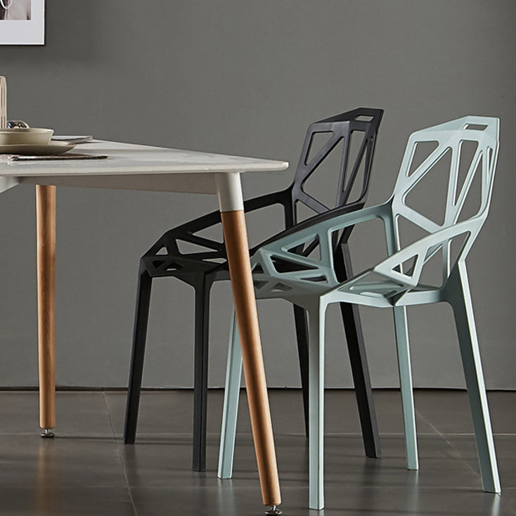 Modern Study Room Cross Back Side Chair Matte Finish Plastic Dining Chair Clearhalo ' kitchen&dining_furn' 'Dining Chairs' 'Dining Tables & Seating' 'dining_chair' 'furn' 'furn_dining_chair' 'Furniture' 'furniture_dining_chair' 'Kitchen & Dining Furniture' 'kitchen' 4600608