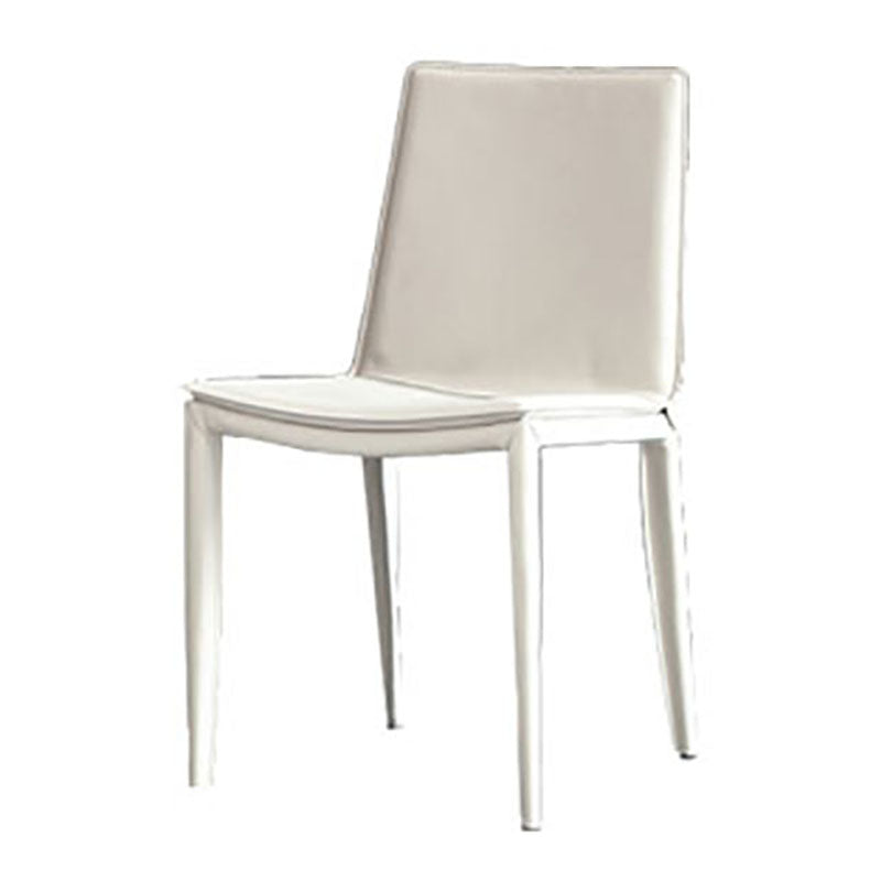 Contemporary Leather Dining Chair Armless Metal Dining Chairs for Restaurant Use Beige 1 Piece Clearhalo ' kitchen&dining_furn' 'Dining Chairs' 'Dining Tables & Seating' 'dining_chair' 'furn' 'furn_dining_chair' 'Furniture' 'furniture_dining_chair' 'Kitchen & Dining Furniture' 'kitchen' 4600612