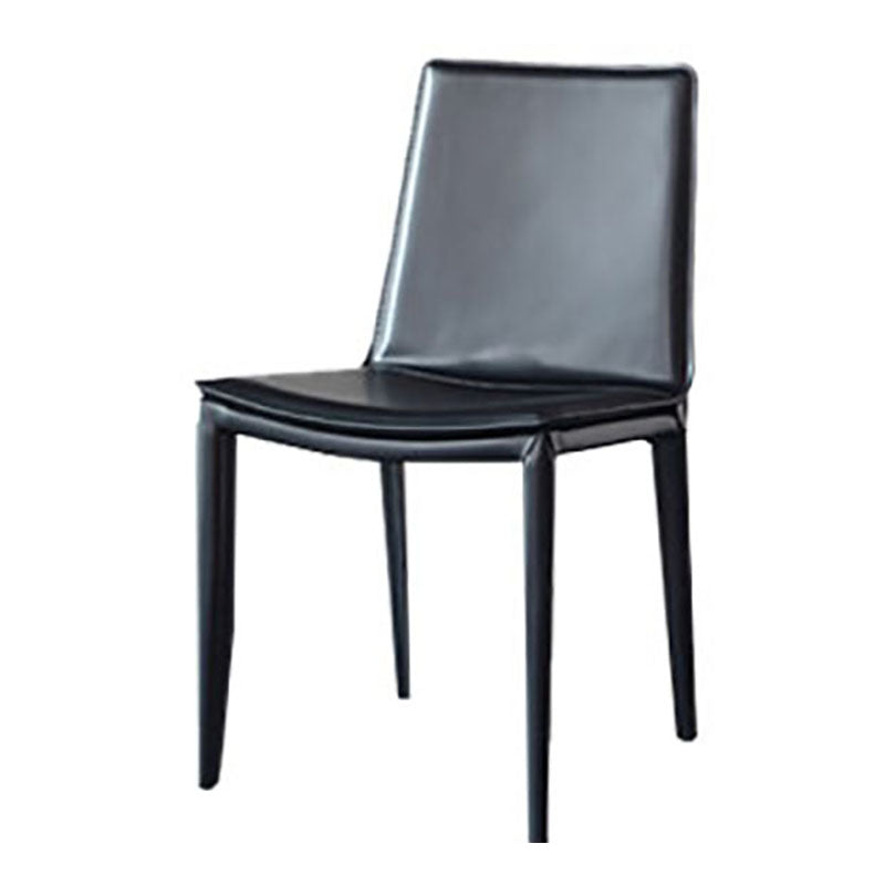 Contemporary Leather Dining Chair Armless Metal Dining Chairs for Restaurant Use Black 1 Piece Clearhalo ' kitchen&dining_furn' 'Dining Chairs' 'Dining Tables & Seating' 'dining_chair' 'furn' 'furn_dining_chair' 'Furniture' 'furniture_dining_chair' 'Kitchen & Dining Furniture' 'kitchen' 4600617