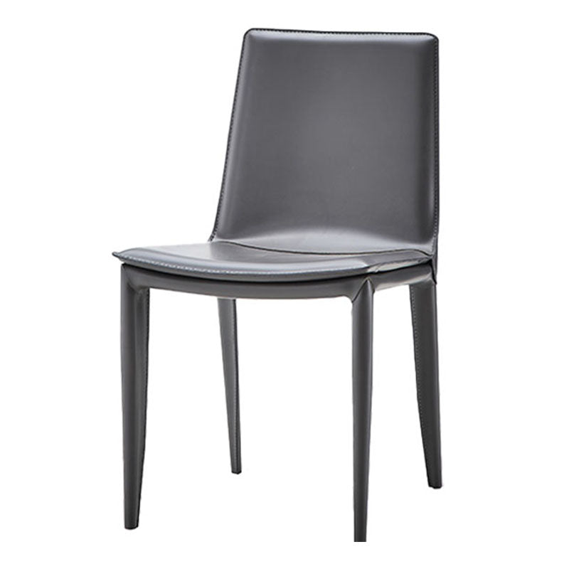 Contemporary Leather Dining Chair Armless Metal Dining Chairs for Restaurant Use Grey 1 Piece Clearhalo ' kitchen&dining_furn' 'Dining Chairs' 'Dining Tables & Seating' 'dining_chair' 'furn' 'furn_dining_chair' 'Furniture' 'furniture_dining_chair' 'Kitchen & Dining Furniture' 'kitchen' 4600623