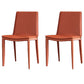 Contemporary Leather Dining Chair Armless Metal Dining Chairs for Restaurant Use Light Orange 2 Piece Set Clearhalo ' kitchen&dining_furn' 'Dining Chairs' 'Dining Tables & Seating' 'dining_chair' 'furn' 'furn_dining_chair' 'Furniture' 'furniture_dining_chair' 'Kitchen & Dining Furniture' 'kitchen' 4600630
