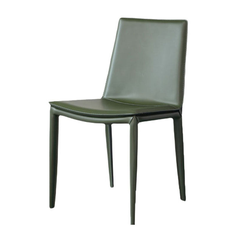 Contemporary Leather Dining Chair Armless Metal Dining Chairs for Restaurant Use Green 1 Piece Clearhalo ' kitchen&dining_furn' 'Dining Chairs' 'Dining Tables & Seating' 'dining_chair' 'furn' 'furn_dining_chair' 'Furniture' 'furniture_dining_chair' 'Kitchen & Dining Furniture' 'kitchen' 4600632