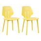 Scandinavian Colorful Plastic Dining Armless Chair Solid Back Chair Yellow 2 Piece Set Clearhalo ' kitchen&dining_furn' 'Dining Chairs' 'Dining Tables & Seating' 'dining_chair' 'furn' 'furn_dining_chair' 'Furniture' 'furniture_dining_chair' 'Kitchen & Dining Furniture' 'kitchen' 4600641