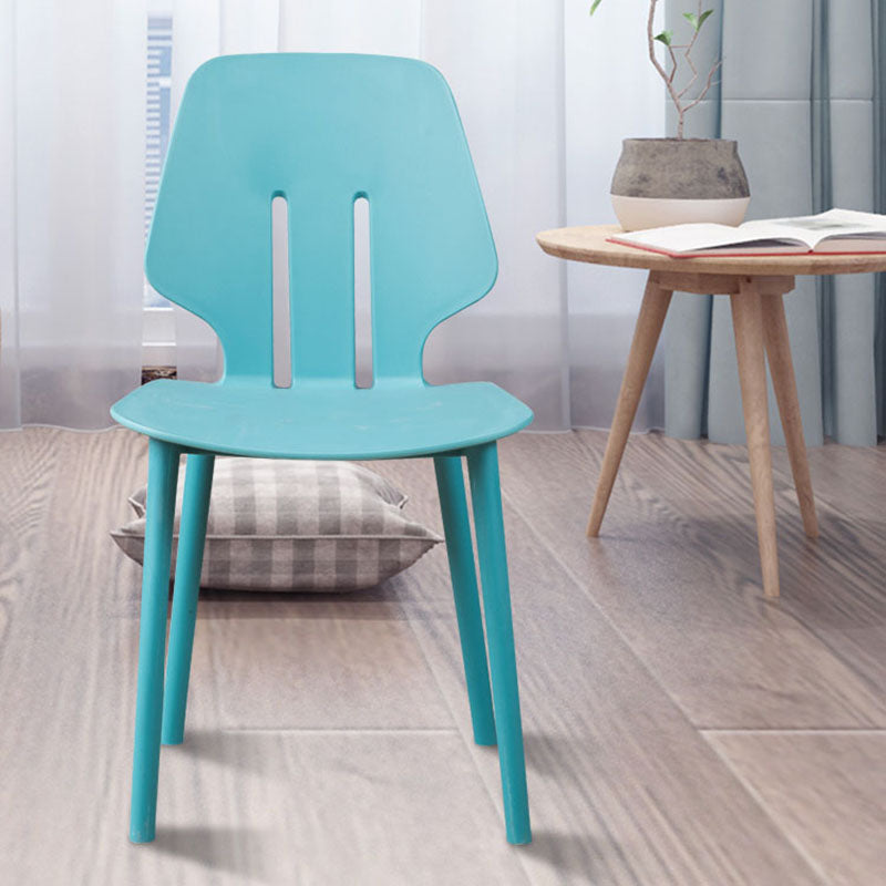 Scandinavian Colorful Plastic Dining Armless Chair Solid Back Chair Clearhalo ' kitchen&dining_furn' 'Dining Chairs' 'Dining Tables & Seating' 'dining_chair' 'furn' 'furn_dining_chair' 'Furniture' 'furniture_dining_chair' 'Kitchen & Dining Furniture' 'kitchen' 4600643
