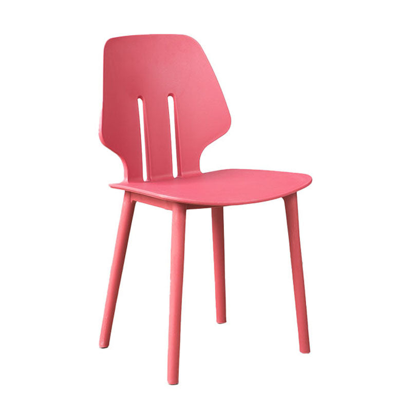 Scandinavian Colorful Plastic Dining Armless Chair Solid Back Chair Clearhalo ' kitchen&dining_furn' 'Dining Chairs' 'Dining Tables & Seating' 'dining_chair' 'furn' 'furn_dining_chair' 'Furniture' 'furniture_dining_chair' 'Kitchen & Dining Furniture' 'kitchen' 4600645