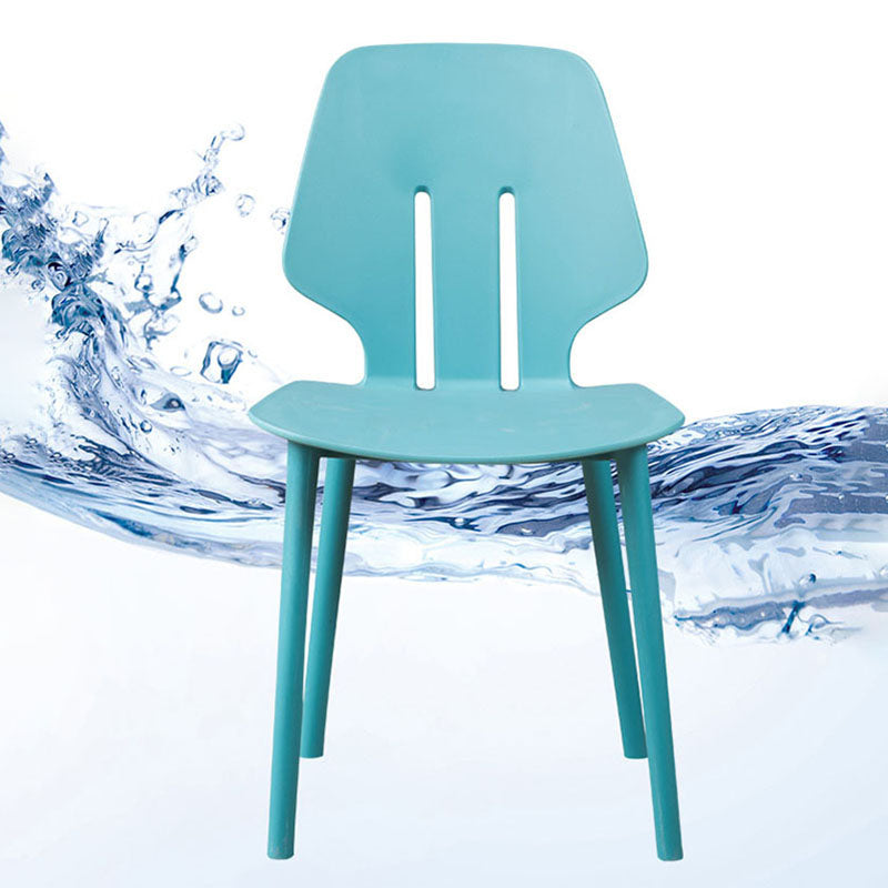 Scandinavian Colorful Plastic Dining Armless Chair Solid Back Chair Clearhalo ' kitchen&dining_furn' 'Dining Chairs' 'Dining Tables & Seating' 'dining_chair' 'furn' 'furn_dining_chair' 'Furniture' 'furniture_dining_chair' 'Kitchen & Dining Furniture' 'kitchen' 4600654