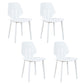 Scandinavian Colorful Plastic Dining Armless Chair Solid Back Chair White 4 Piece Set Clearhalo ' kitchen&dining_furn' 'Dining Chairs' 'Dining Tables & Seating' 'dining_chair' 'furn' 'furn_dining_chair' 'Furniture' 'furniture_dining_chair' 'Kitchen & Dining Furniture' 'kitchen' 4600655