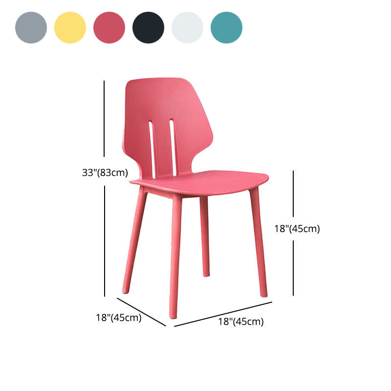 Scandinavian Colorful Plastic Dining Armless Chair Solid Back Chair Clearhalo ' kitchen&dining_furn' 'Dining Chairs' 'Dining Tables & Seating' 'dining_chair' 'furn' 'furn_dining_chair' 'Furniture' 'furniture_dining_chair' 'Kitchen & Dining Furniture' 'kitchen' 4600659