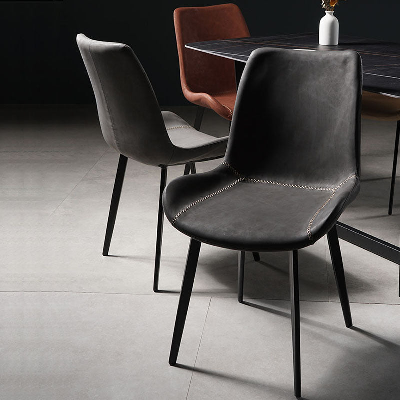 Contemporary Style Chairs Dining Armless Side Chairs with Metal Legs for Kitchen Clearhalo ' kitchen&dining_furn' 'Dining Chairs' 'Dining Tables & Seating' 'dining_chair' 'furn' 'furn_dining_chair' 'Furniture' 'furniture_dining_chair' 'Kitchen & Dining Furniture' 'kitchen' 4600660