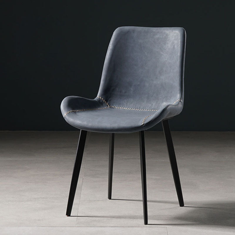 Contemporary Style Chairs Dining Armless Side Chairs with Metal Legs for Kitchen Blue 1 Piece Clearhalo ' kitchen&dining_furn' 'Dining Chairs' 'Dining Tables & Seating' 'dining_chair' 'furn' 'furn_dining_chair' 'Furniture' 'furniture_dining_chair' 'Kitchen & Dining Furniture' 'kitchen' 4600661