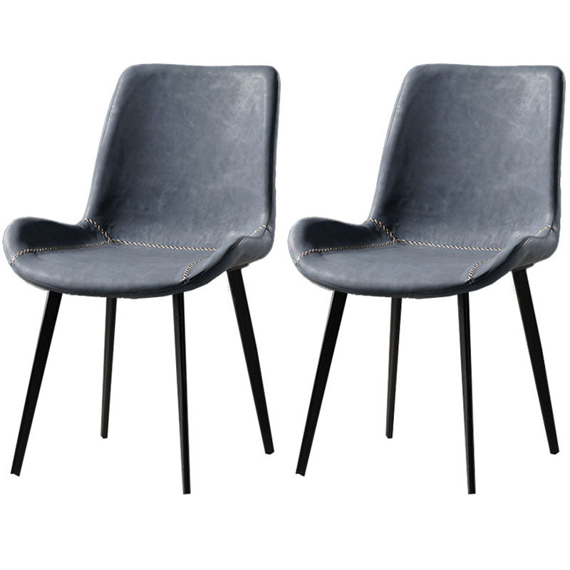 Contemporary Style Chairs Dining Armless Side Chairs with Metal Legs for Kitchen Blue 2 Piece Set Clearhalo ' kitchen&dining_furn' 'Dining Chairs' 'Dining Tables & Seating' 'dining_chair' 'furn' 'furn_dining_chair' 'Furniture' 'furniture_dining_chair' 'Kitchen & Dining Furniture' 'kitchen' 4600663