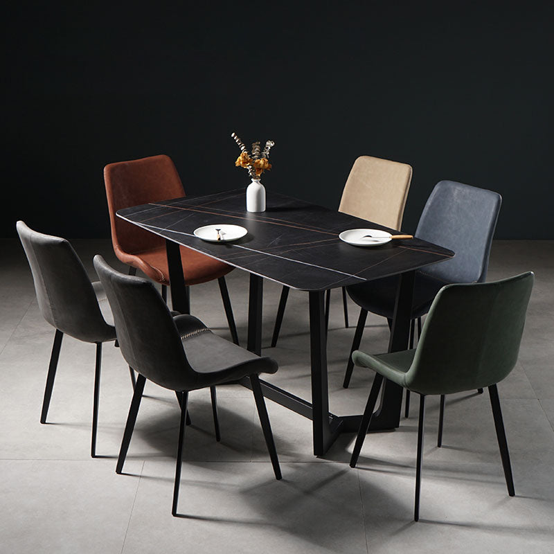 Contemporary Style Chairs Dining Armless Side Chairs with Metal Legs for Kitchen Clearhalo ' kitchen&dining_furn' 'Dining Chairs' 'Dining Tables & Seating' 'dining_chair' 'furn' 'furn_dining_chair' 'Furniture' 'furniture_dining_chair' 'Kitchen & Dining Furniture' 'kitchen' 4600666