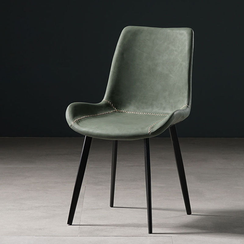 Contemporary Style Chairs Dining Armless Side Chairs with Metal Legs for Kitchen Green 1 Piece Clearhalo ' kitchen&dining_furn' 'Dining Chairs' 'Dining Tables & Seating' 'dining_chair' 'furn' 'furn_dining_chair' 'Furniture' 'furniture_dining_chair' 'Kitchen & Dining Furniture' 'kitchen' 4600667