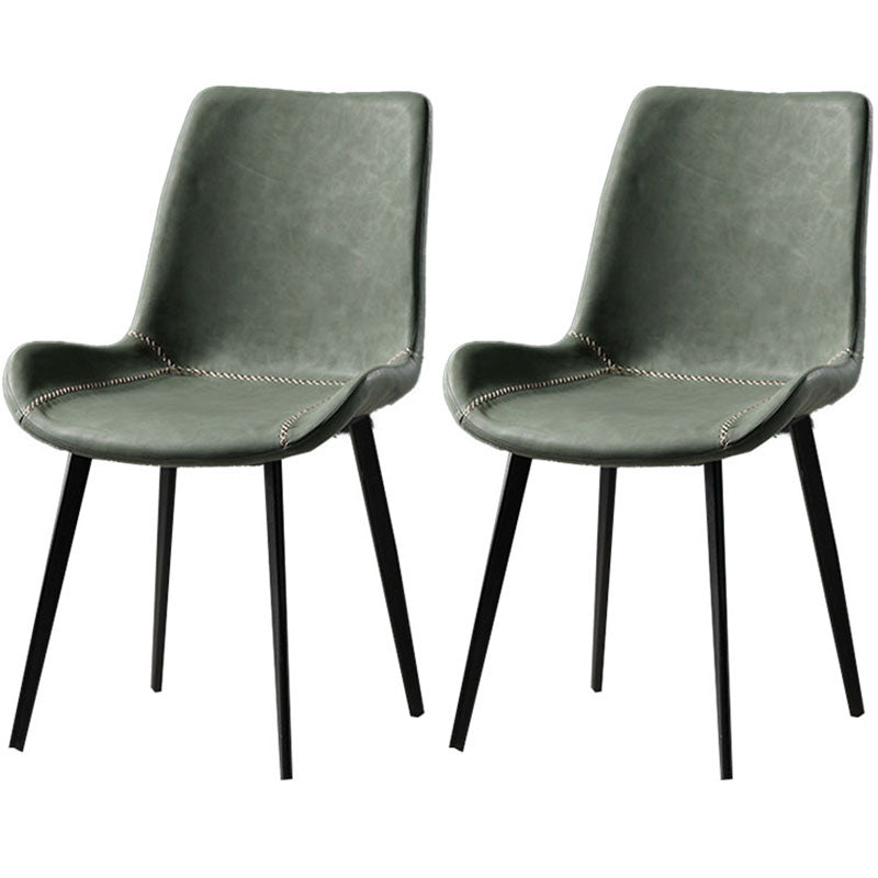 Contemporary Style Chairs Dining Armless Side Chairs with Metal Legs for Kitchen Green 2 Piece Set Clearhalo ' kitchen&dining_furn' 'Dining Chairs' 'Dining Tables & Seating' 'dining_chair' 'furn' 'furn_dining_chair' 'Furniture' 'furniture_dining_chair' 'Kitchen & Dining Furniture' 'kitchen' 4600668
