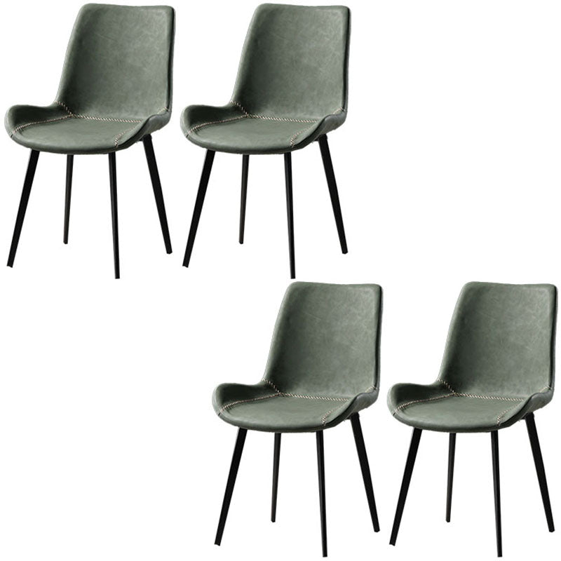 Contemporary Style Chairs Dining Armless Side Chairs with Metal Legs for Kitchen Green 4 Piece Set Clearhalo ' kitchen&dining_furn' 'Dining Chairs' 'Dining Tables & Seating' 'dining_chair' 'furn' 'furn_dining_chair' 'Furniture' 'furniture_dining_chair' 'Kitchen & Dining Furniture' 'kitchen' 4600670