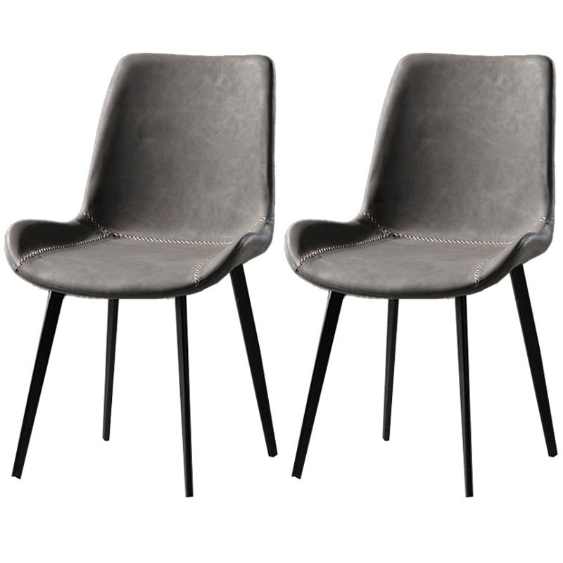 Contemporary Style Chairs Dining Armless Side Chairs with Metal Legs for Kitchen Light Gray 2 Piece Set Clearhalo ' kitchen&dining_furn' 'Dining Chairs' 'Dining Tables & Seating' 'dining_chair' 'furn' 'furn_dining_chair' 'Furniture' 'furniture_dining_chair' 'Kitchen & Dining Furniture' 'kitchen' 4600674