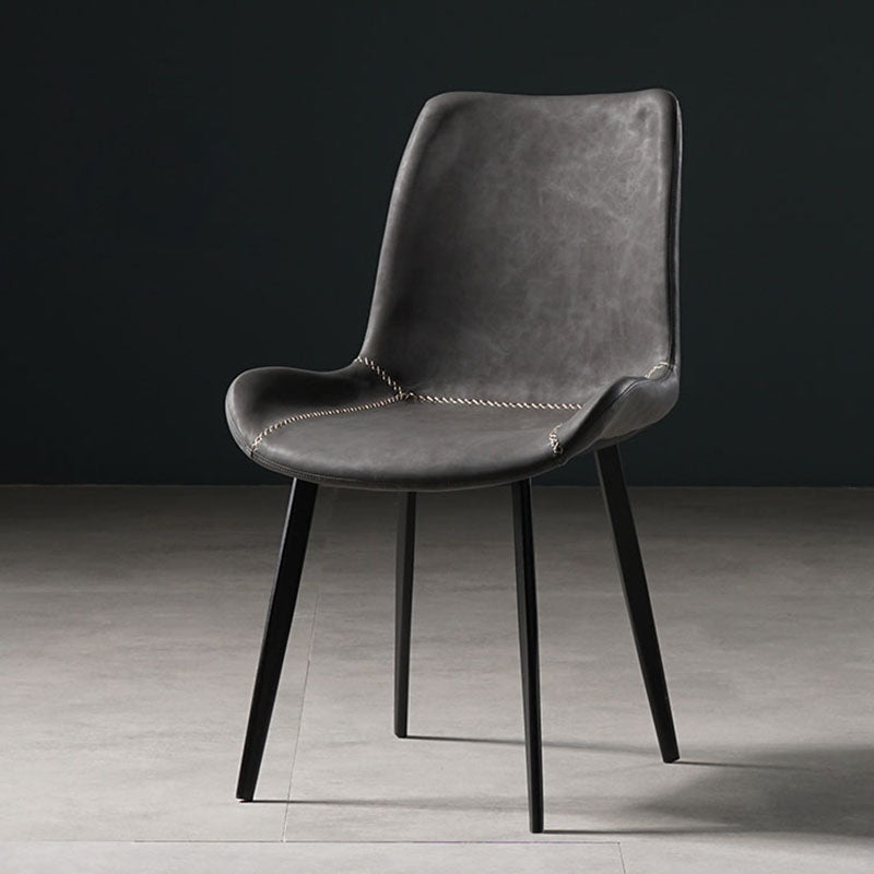 Contemporary Style Chairs Dining Armless Side Chairs with Metal Legs for Kitchen Dark Gray 1 Piece Clearhalo ' kitchen&dining_furn' 'Dining Chairs' 'Dining Tables & Seating' 'dining_chair' 'furn' 'furn_dining_chair' 'Furniture' 'furniture_dining_chair' 'Kitchen & Dining Furniture' 'kitchen' 4600679