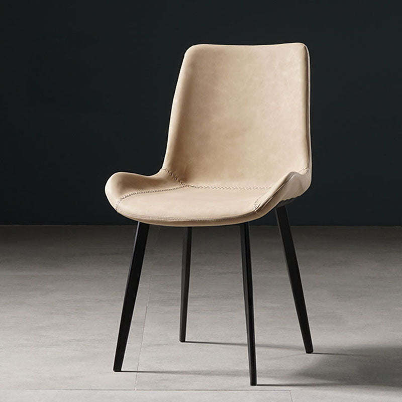 Contemporary Style Chairs Dining Armless Side Chairs with Metal Legs for Kitchen Khaki 1 Piece Clearhalo ' kitchen&dining_furn' 'Dining Chairs' 'Dining Tables & Seating' 'dining_chair' 'furn' 'furn_dining_chair' 'Furniture' 'furniture_dining_chair' 'Kitchen & Dining Furniture' 'kitchen' 4600683