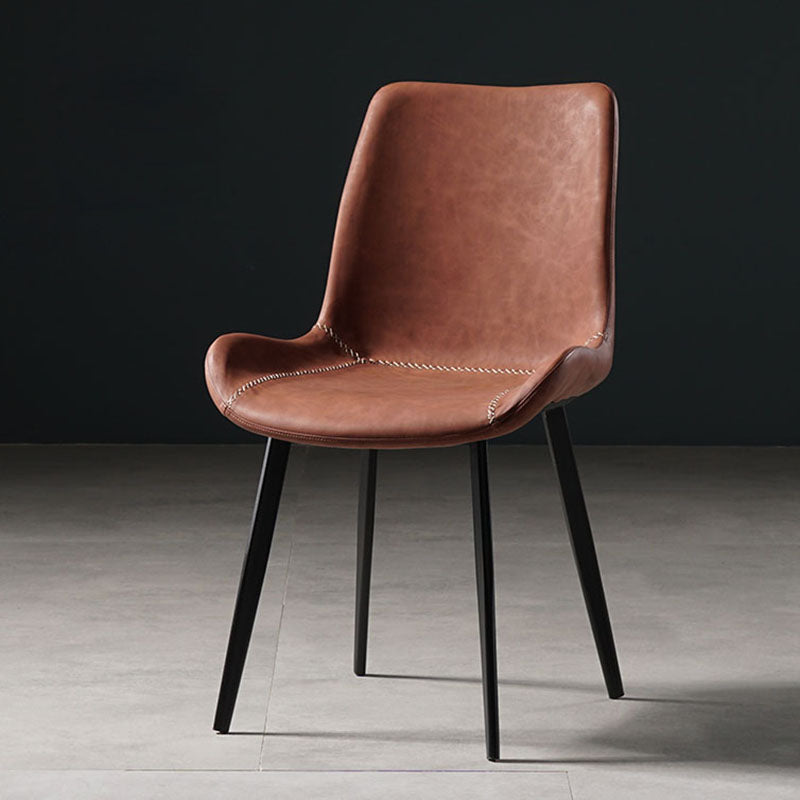 Contemporary Style Chairs Dining Armless Side Chairs with Metal Legs for Kitchen Brown 1 Piece Clearhalo ' kitchen&dining_furn' 'Dining Chairs' 'Dining Tables & Seating' 'dining_chair' 'furn' 'furn_dining_chair' 'Furniture' 'furniture_dining_chair' 'Kitchen & Dining Furniture' 'kitchen' 4600686