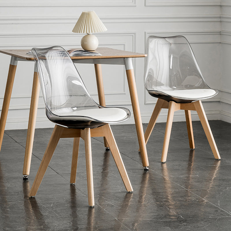 Scandinavian PU Leather Dining Chairs Armless Solid Back Chair Clearhalo ' kitchen&dining_furn' 'Dining Chairs' 'Dining Tables & Seating' 'dining_chair' 'Furniture' 'furniture_dining_chair' 'Kitchen & Dining Furniture' 'kitchen' 4600693