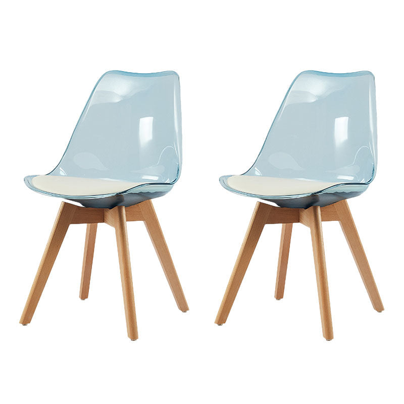 Scandinavian PU Leather Dining Chairs Armless Solid Back Chair Blue Set of 2 Clearhalo ' kitchen&dining_furn' 'Dining Chairs' 'Dining Tables & Seating' 'dining_chair' 'Furniture' 'furniture_dining_chair' 'Kitchen & Dining Furniture' 'kitchen' 4600710